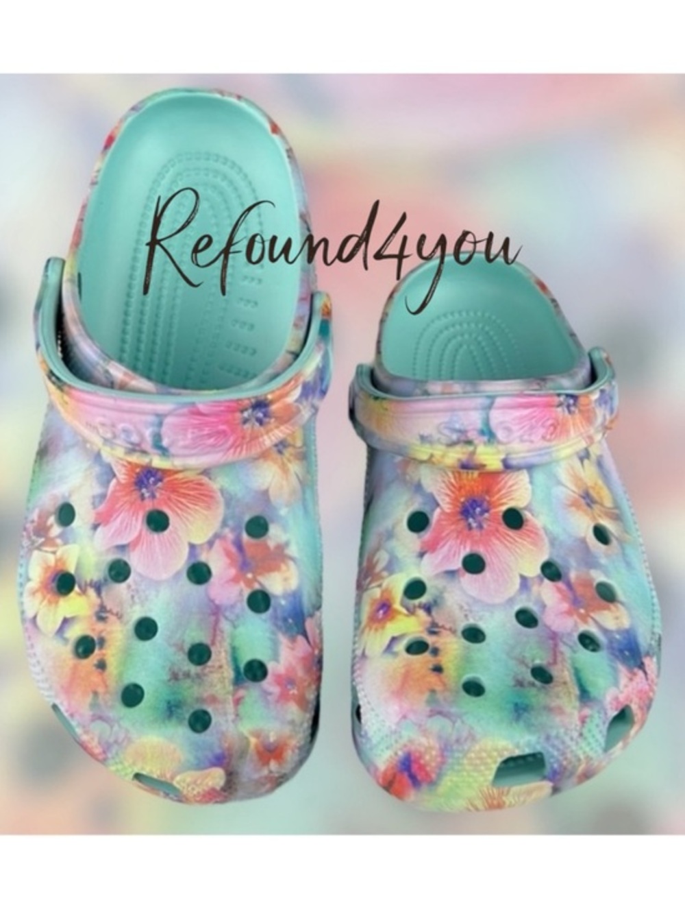Crocs - Rare - ‘Pansies’ Classic Clog Woman SZ: 9. NWT Firm! No offers!